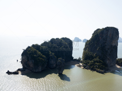 泰国,攀牙府,詹姆斯庞德岛,普吉岛,攀牙湾,海洋,悬崖,航拍视角,自然美,靠近