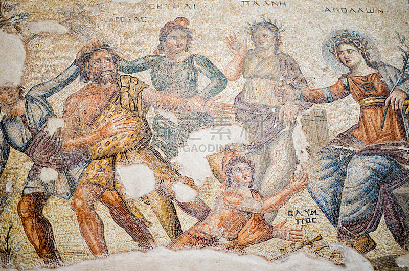 古典希腊,镶嵌图案,古希腊,水平画幅,塞浦路斯,无人,希腊,国际著名景点,2015年,国内著名景点