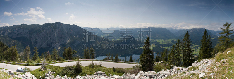 山,全景,达特施泰因山脉,格劳斯格劳克纳山,施蒂利亚,萨尔茨卡默古特,北提洛尔,天空,夏天,草