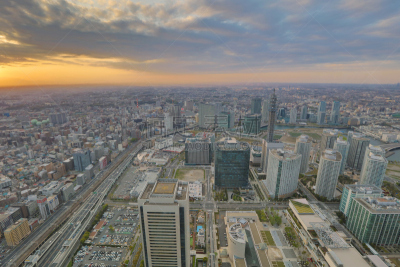 横滨,横滨高速铁路,视角,天空,水平画幅,地形,秋天,蓝色,豪宅,日本
