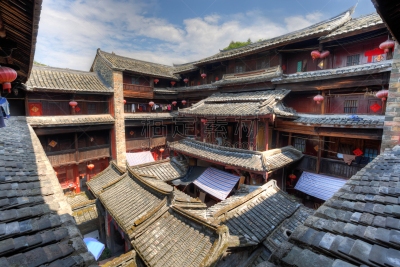 客家族,蒂卢,福建省,房屋建设,传统,永定,厦门,高动态范围成像,过去