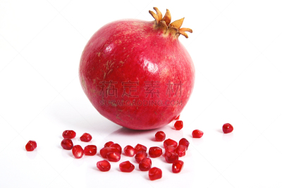 石榴,白色背景,分离着色,饮料,农业,湿,清新,食品,果汁,熟的