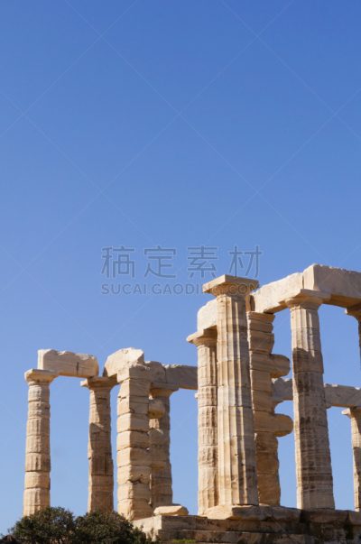 希腊,索尼恩,雅典,海神之庙,垂直画幅,无人,古老的,石材,考古学,海王神