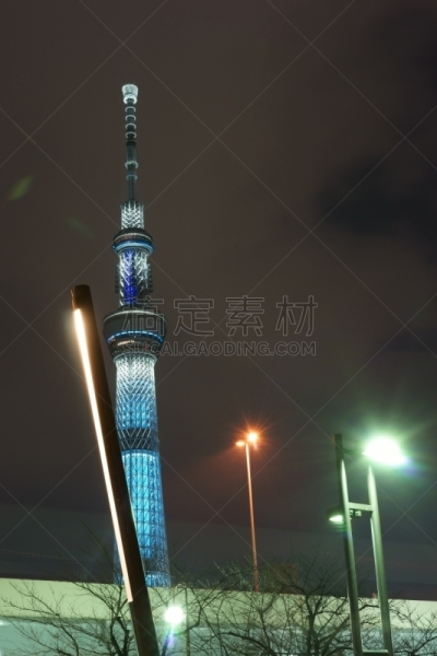天空,垂直画幅,夜晚,无人,户外,路灯,建筑结构,river sumida,冬天,东京
