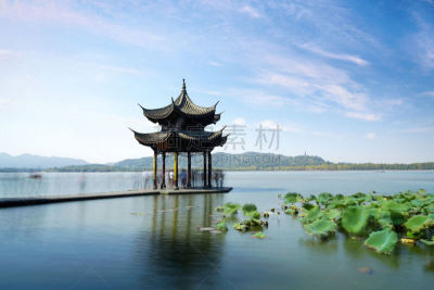 建筑,西湖,杭州,地形,自然美,云,荷花,公园,池塘,雷峰宝塔