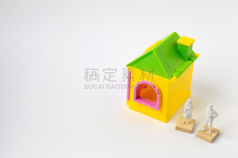 玩具,图像,特写,住房,白色背景,积木,砖,泰国,保险,小的