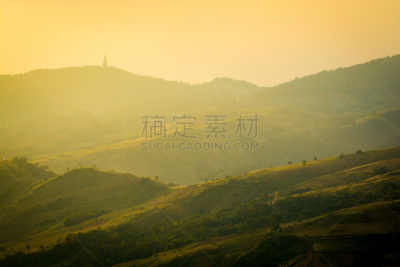 山,地形,洛姆,姆斯堂自治区,森林开伐,早晨,夏天,草,彩色图片,冬天