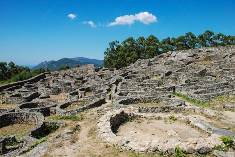 凯尔特风格,城镇,水平画幅,山,蓬特韦德拉省,建筑,无人,圣特克拉,乡村,加利西亚