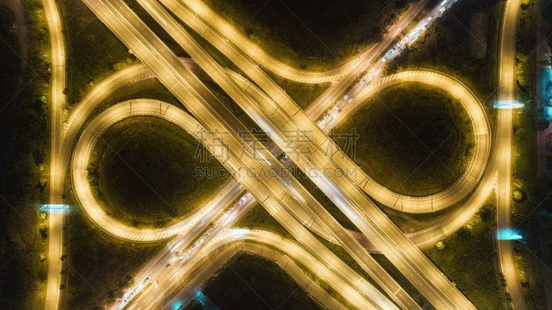 交通,路口,公路,背景,都市风景,夜晚,在上面,航拍视角,运输,寄送