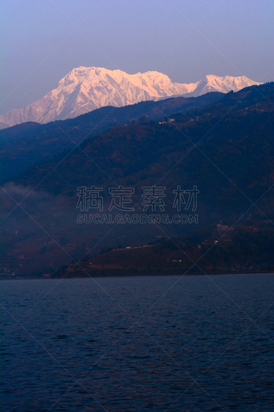 尼泊尔,博卡拉,山顶,安娜普娜山脉群峰,城市,看风景,环境,雪,沙林扣山,户外