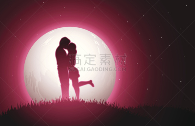约会之夜,七夕节,浪漫,异性恋,草,女人,自然美,背景,户外,绘画插图