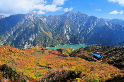 富山,黑部市,自然,天空,旅游目的地,水平画幅,秋天,无人,日本阿尔卑斯山脉,户外