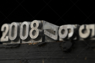 铅,文字,2008,印刷机,水,水平画幅,新年,符号,平视角,古老的