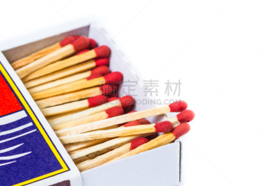 火柴,分离着色,翻盖火柴盒,火柴盒,火柴棍,硫磺,水平画幅,平视角,纸板,特写