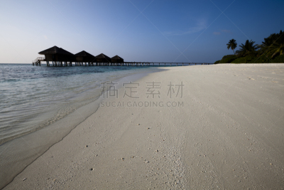 天体海滩,水平画幅,沙子,无人,曙暮光,户外,棕榈树,白色,海滩,热带气候