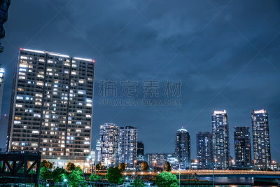 横滨高速铁路,横滨,夜晚,商务,城市生活,城镇景观,装饰物,户外,建筑,关东地区