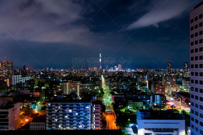 日本,夜晚,东京,航拍视角,城市生活,暗色,清新,午夜,技术,river sumida