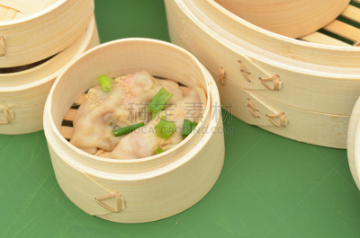 蒸锅,点心,美国,葱,水平画幅,无人,饺子,金竹,容器,机织织物