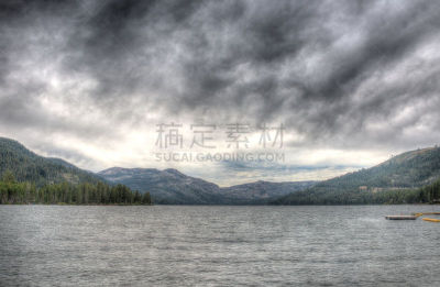 多那湖,乌云,在上面,天空,暴风雨,水平画幅,山,无人,户外,湖