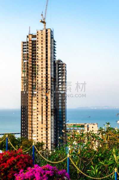 建筑业,被抛弃的,商务,泰国,现代,拆毁的,河流,户外,天空,建筑