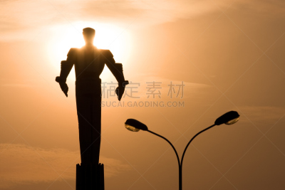 纪念碑,俄罗斯宇航员,尤里加加林,飞行员,天空,太空,未来,水平画幅,宇航员,建筑