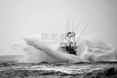 拖捞船,波浪,运动,水,查尔斯顿,水平画幅,无人,大西洋,户外,交通方式
