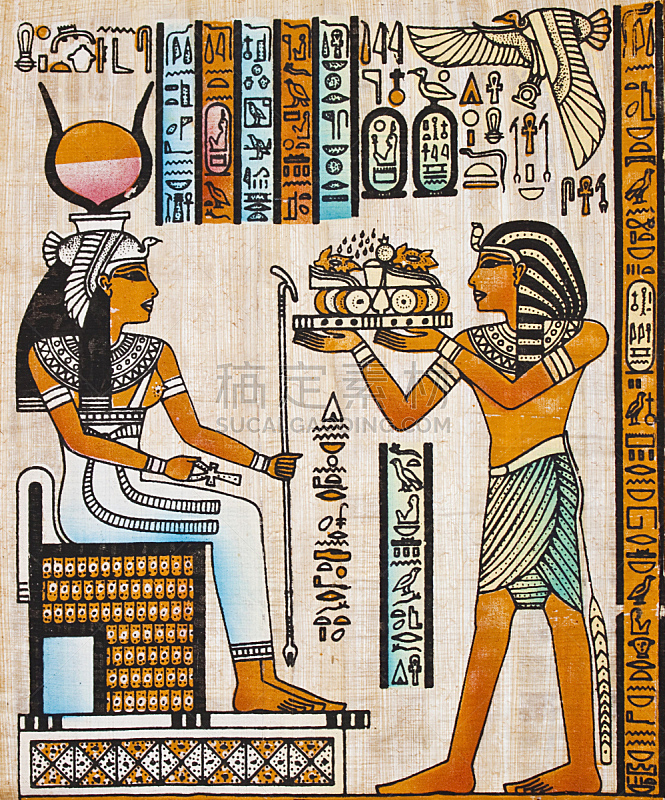 古典式,埃及,纸莎草,垂直画幅,古董,艺术,莎草纸,符号,古老的