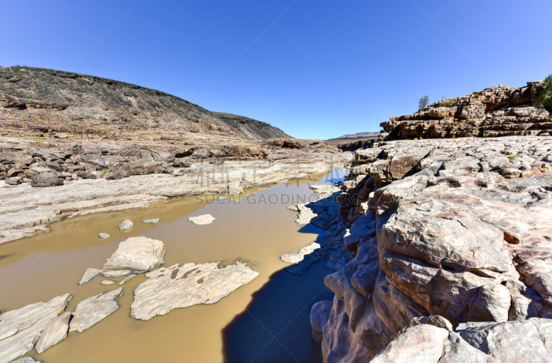 非洲,纳米比亚,鱼河峡谷,自然,全景,图像,纪念碑,峡谷,水,沙漠