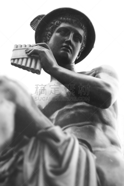 白色背景,金属,雕塑,商业之神墨丘利,垂直画幅,躯干,纪念碑,半装,古代