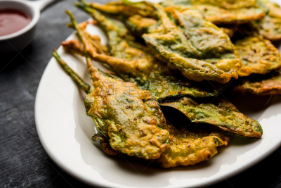 菠菜,脆,清新,配方,香炸杂菜,下午茶,食品,马哈拉施特拉邦,图像,小吃