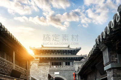 扬州,建筑工地,建筑外部,古老的,砖,唐朝,图像,建筑业,高大的,无人