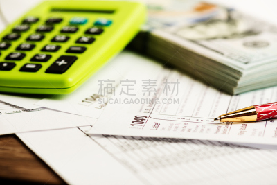 税,1040税表,计算器,金融,水笔,税表,文档,联邦大楼,球,水平画幅