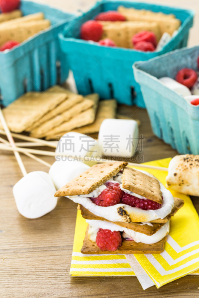 薄脆饼干,白巧克力,全麦饼干外壳,棉花软糖,巧克力片,垂直画幅,饼干,美国,水果,无人