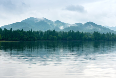 杭州,风景,秘密,中国,西湖,自然,水平画幅,山,木制,地质学