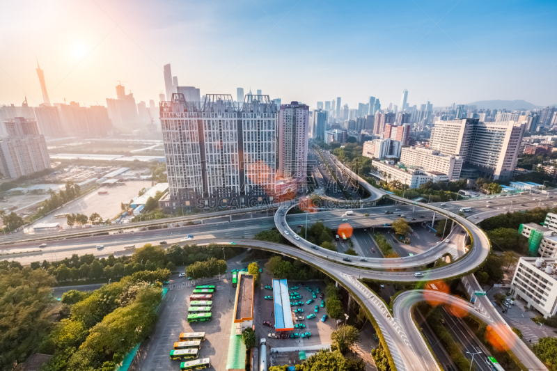 高架道路,城市,hubcap,广州,水平画幅,陆用车,交通,户外,都市风景,现代