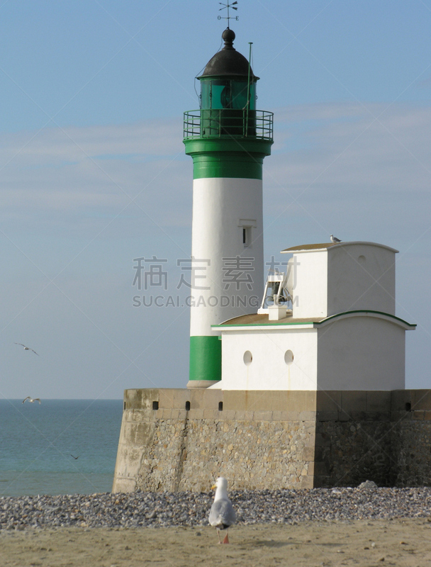 特雷波特,灯塔楼,垂直画幅,沙子,无人,锐角,自由,石头,海滩,彩色图片