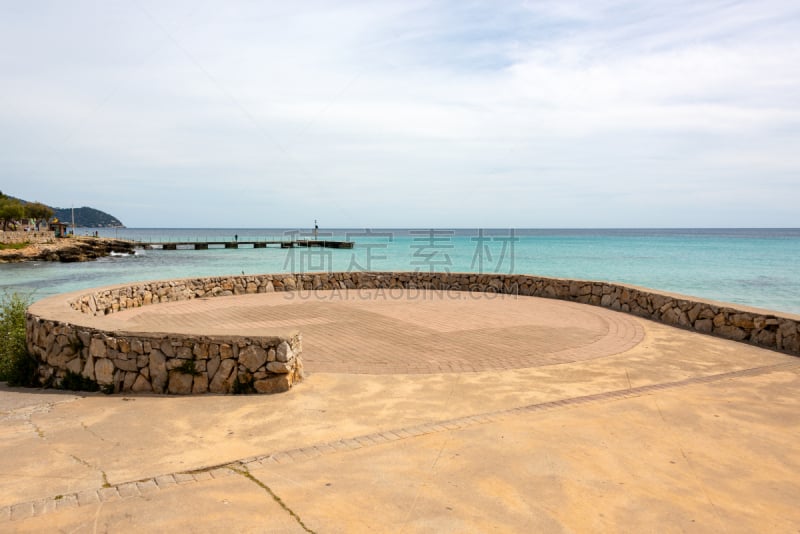 巴利阿里群岛,海滩,散步道,岛,西班牙,马略卡,青绿色,看风景,度假胜地,地中海