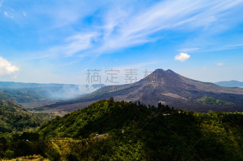 巴厘岛,巨大的,早晨,山,印度尼西亚,天空,水平画幅,无人,夏天,阴影