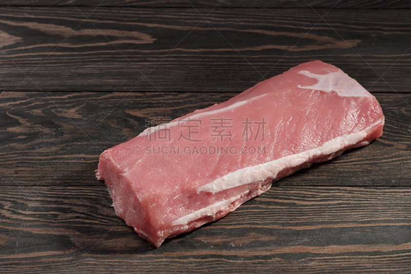 腰肉,嫩里脊排,猪肉,脂(肪)细胞,黑色,背景,完整,牛排,食品,成分