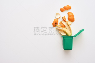 橙子,垃圾,有机食品,果皮,分离着色,香蕉,篮子,背景分离,卡车,环境