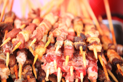 烤的,小吃,烤肉串,美味,公亩,格子烤肉,传统,牛排,热,清新