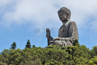 大屿山,巨大的,瓷器,天坛大佛,天坛,最大,灵性,水平画幅,户外,特写
