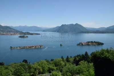 马祖尔湖,博罗梅安岛,意大利,看风景,水,天空,美,度假胜地,水平画幅,无人