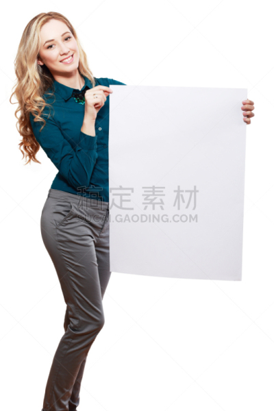 女人,黑板,空白的,巨大的,拿着,贺卡,垂直画幅,留白,仅成年人
