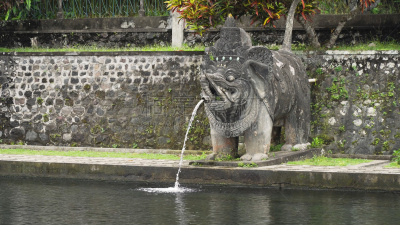 巴厘岛,印度教,寺庙,江南区,水,水平画幅,建筑,无人,喷泉,户外