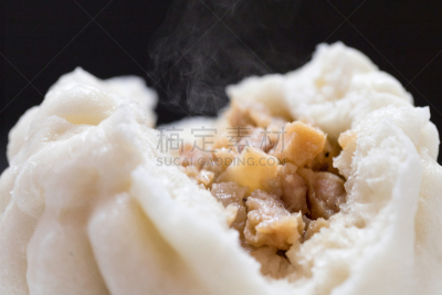 猪肉,小甜面包,中式小笼包,食品,图像,中国食品,蒸汽,饺子,水平画幅,留白