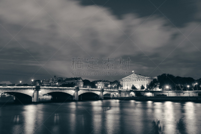 塞纳河,协和广场,水平画幅,建筑,夜晚,无人,欧洲,黄昏,户外,都市风景