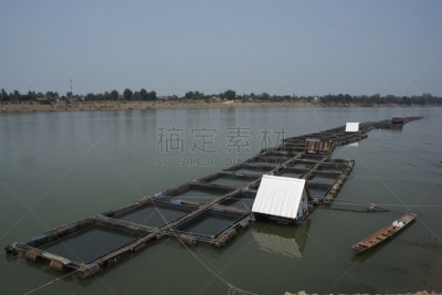 河流,农业,罗非鱼,虾,水,天空,水平画幅,笼子,水库,户外