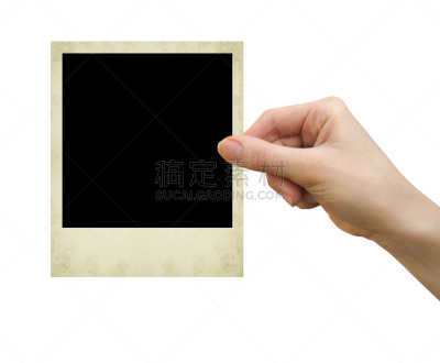 宝丽莱,纸牌,式样,水平画幅,即时成像,手,人,拿着,背景分离