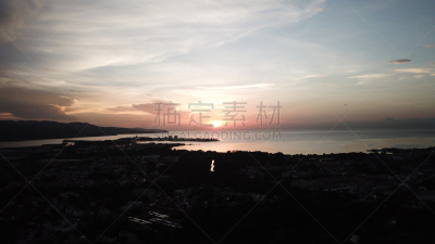 牙买加蒙特哥贝湾,牙买加,水平画幅,云,无人,户外,云景,太阳,日落,摄影